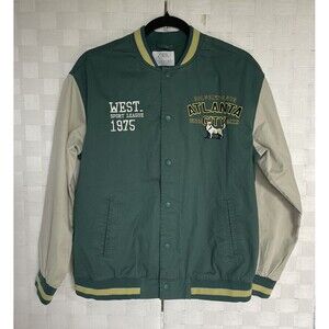 Zara Unisex Letterman Snap Button PATCH VARSITY Green Unisex JACKET Size 13-14UK